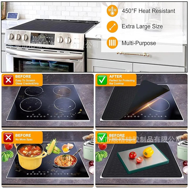 Silicone Cooktop Protector Mat For Electric Stoves Glass Ceramic And Oven