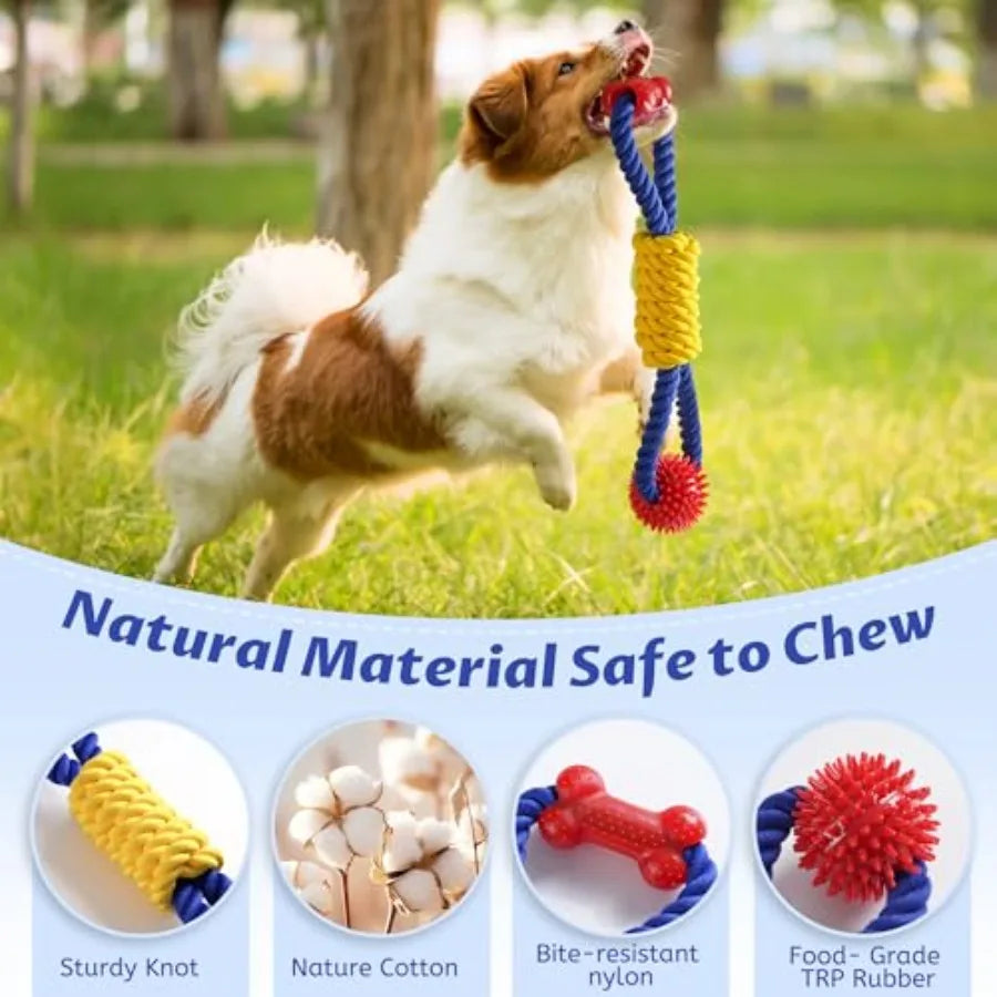 Interactive Dog Rope Toy for Tug Of War and Chewing Fun
