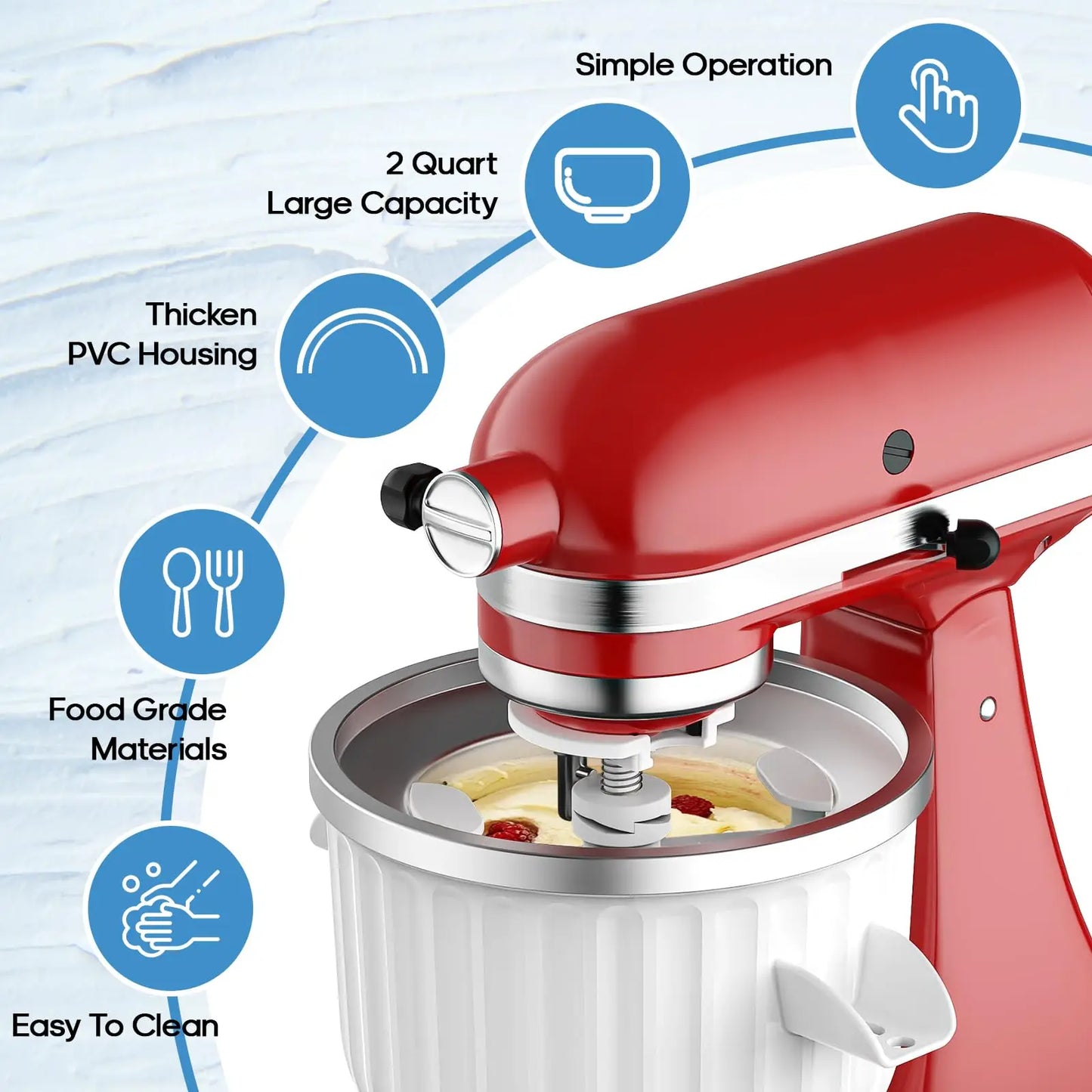 Ice Cream Maker Attachment for KitchenAid Stand Mixer