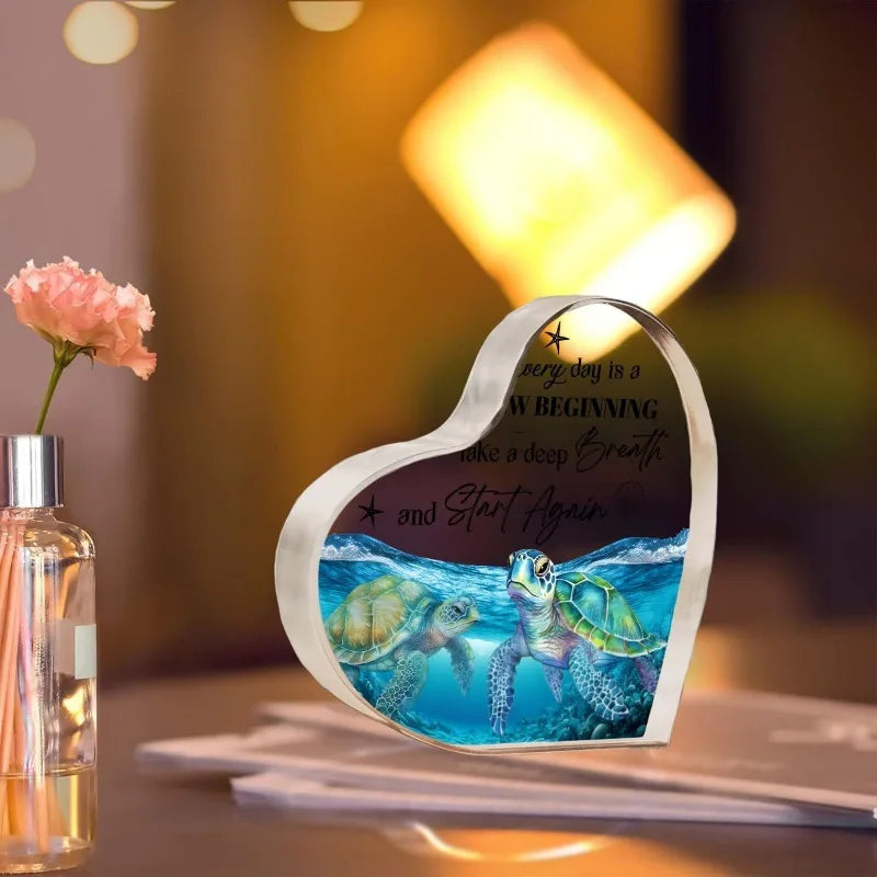 Sea Turtle Acrylic Decor Desk Ornament for Home Office
