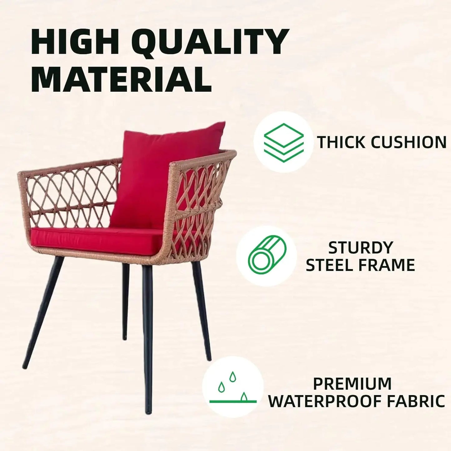 XIAOLANG Outdoor Patio Furniture Set With Wicker Sofa And Chairs