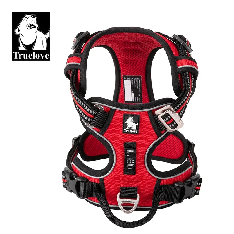 TRUELOVECN Reflective Nylon No Pull Adjustable Dog Harness
