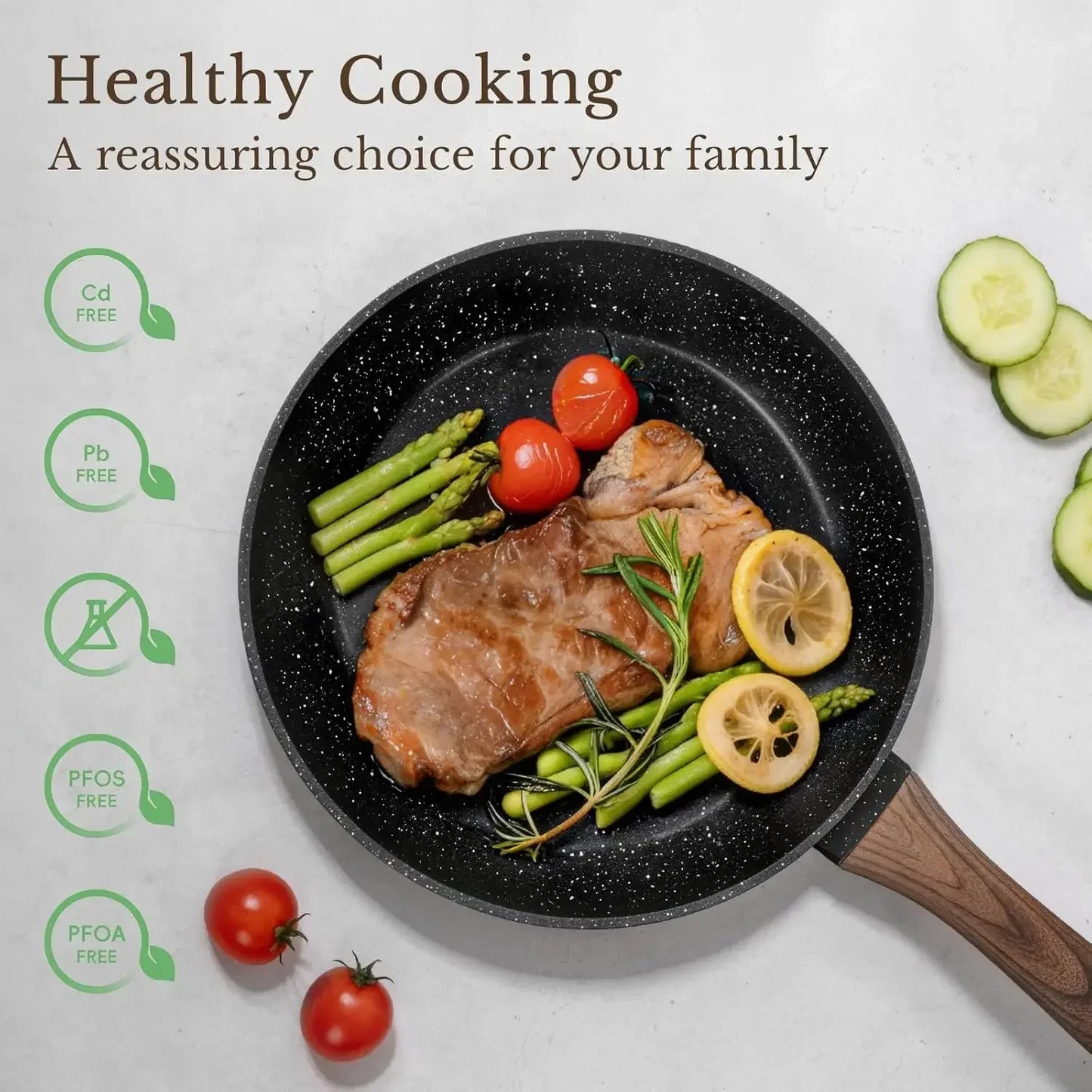 Nonstick Ceramic Pots And Pans Set Induction Compatible Non Toxic