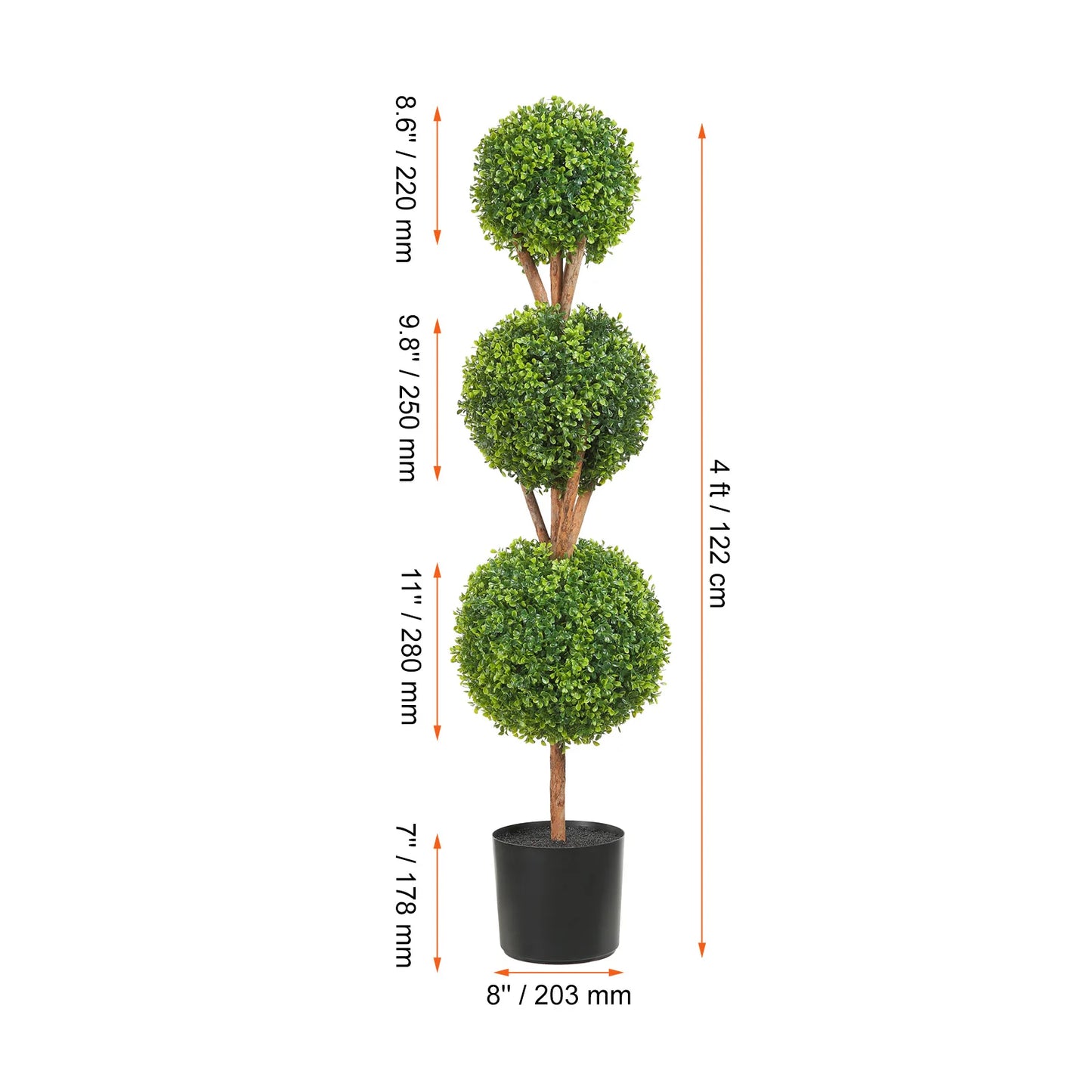 SucceBuy Boxwood Topiary Spiral Artificial Plant Outdoor Decor
