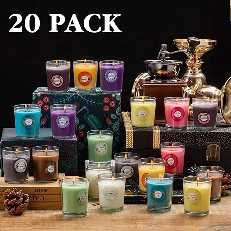 Fclayvts Scented Soy Wax Candle Gift Set With Essential Oils