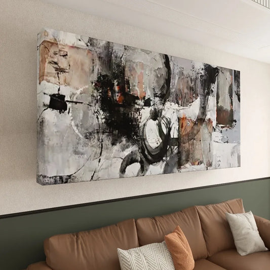 Wood Frame Black And White Canvas Wall Art Print Monochrome