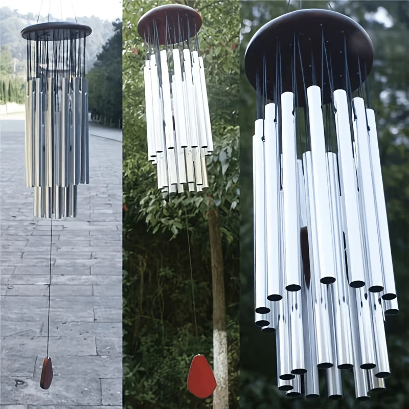 Metal Wind Chime With Wooden Top And Chapel Bells Design