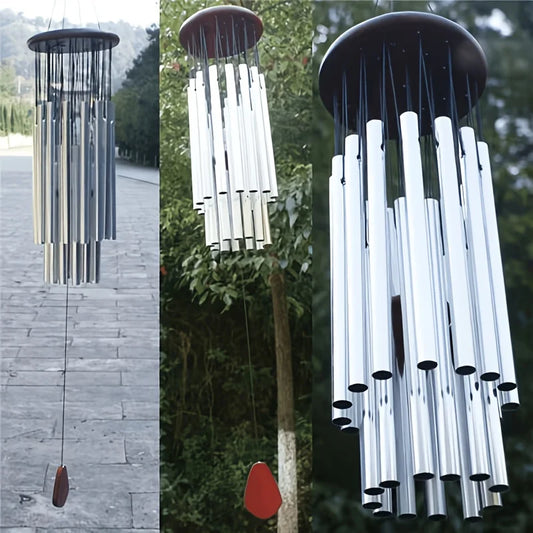 Metal Wind Chime With Wooden Top And Chapel Bells Design