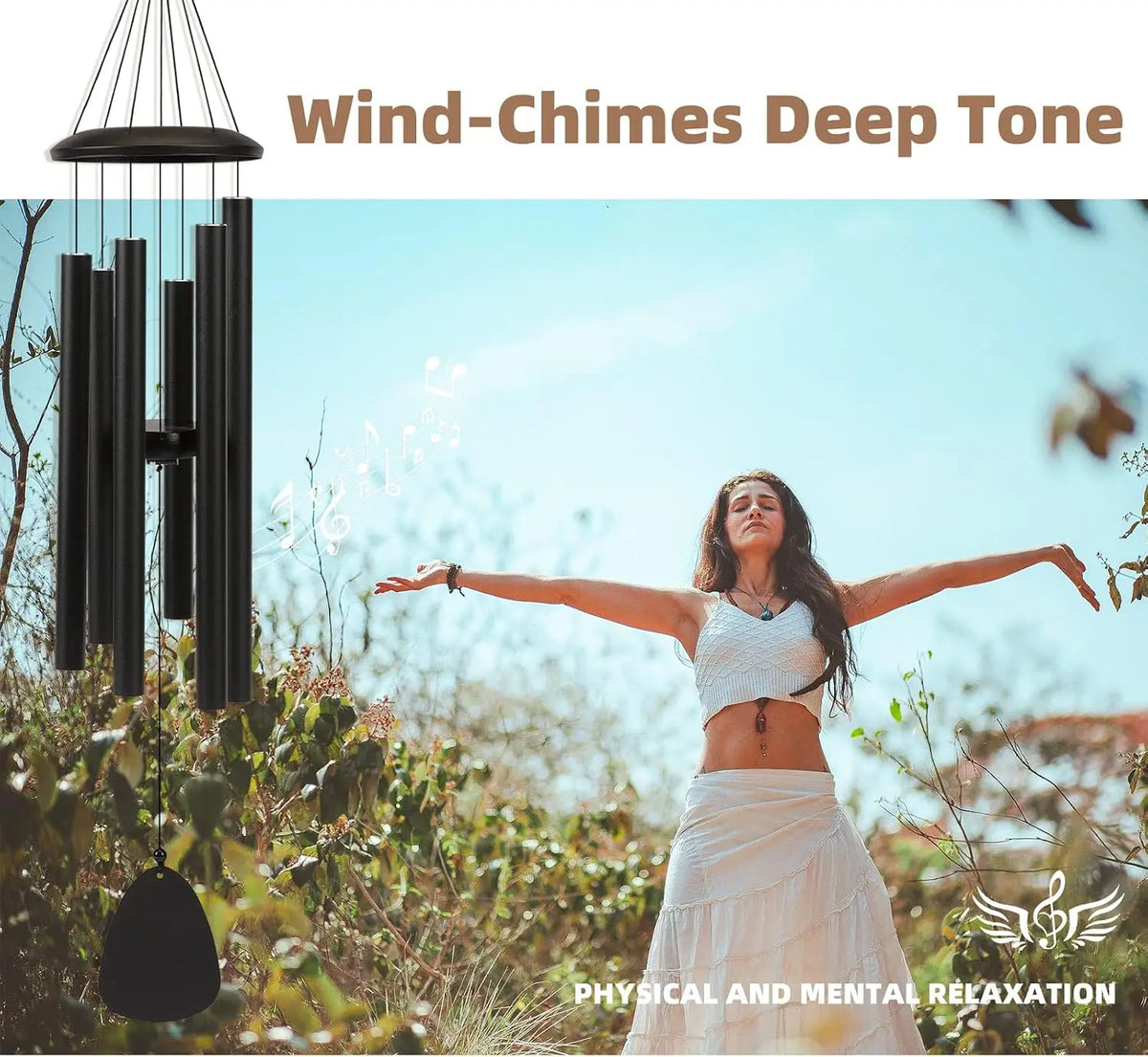 Professional Grade Outdoor Wind Chimes Deep Tone Melodic Decor