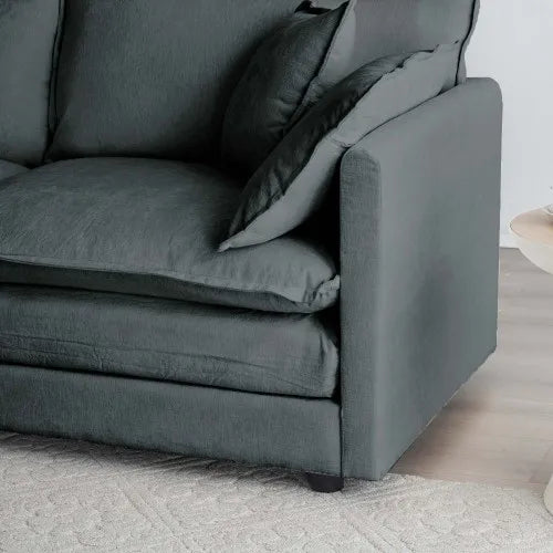 Modern Three Piece Sofa Set With Armchairs And Toss Pillows
