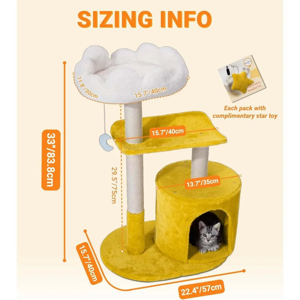 NBVCX Cat Tree Tower With Cozy Bed And Scratching Posts