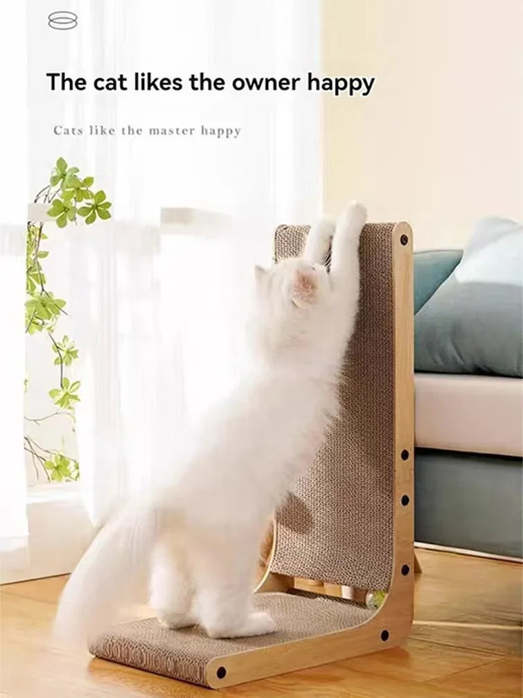 L Shape Indoor Cat Scratching Post Cardboard Protector