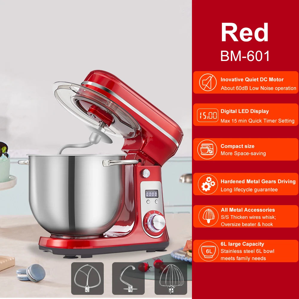 Biolomix Stand Mixer Blender Dough Kneader 1200W Six Speed