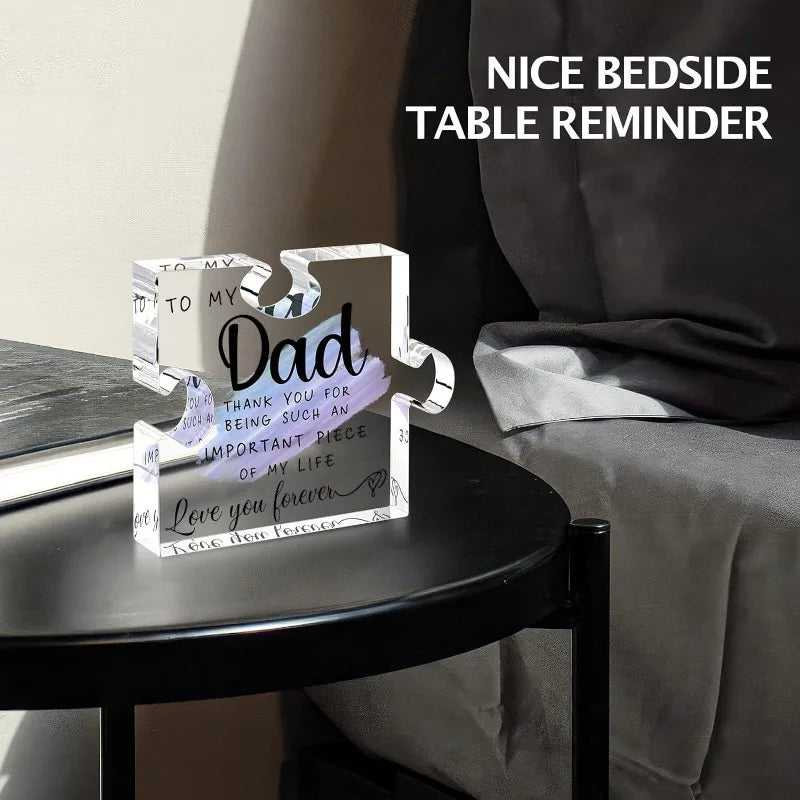 Dad Acrylic Block Puzzle Gift for Fathers Day and Birthdays