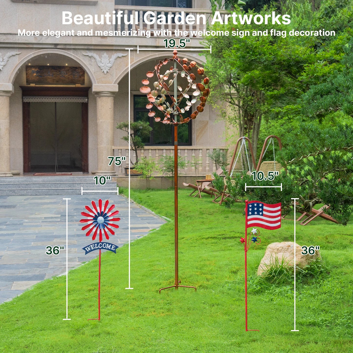 Wind Spinners Outdoor Metal Kinetic Sculptures For Garden