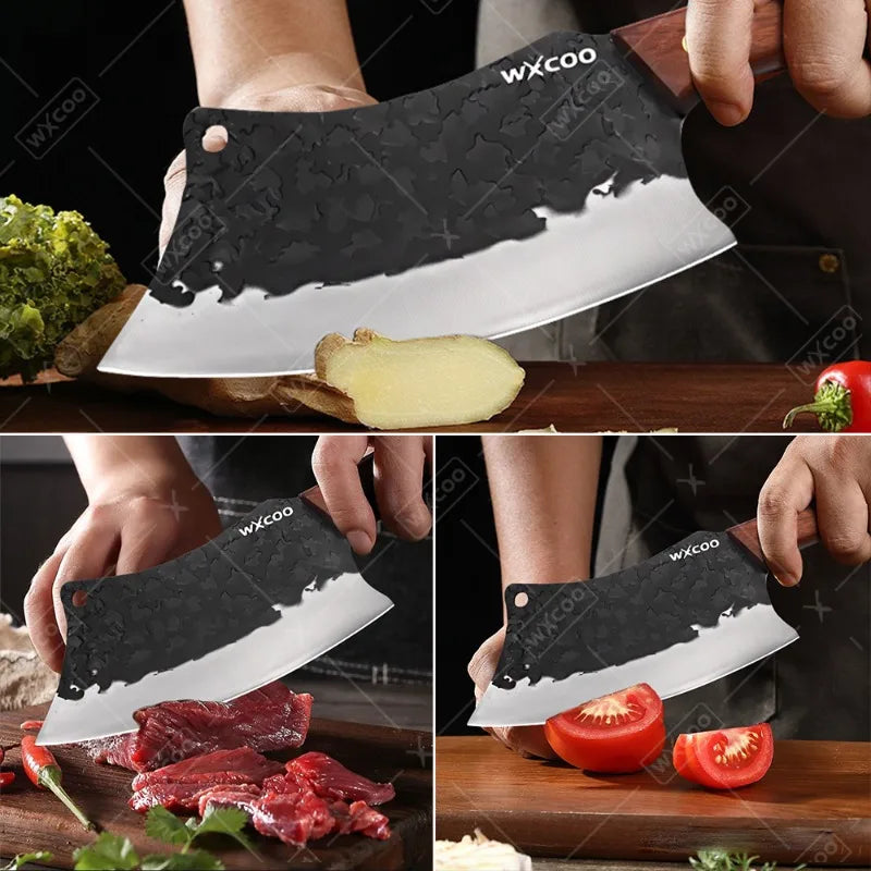 WXCOO High Carbon Steel Kitchen Knife Set Professional Chef Knives