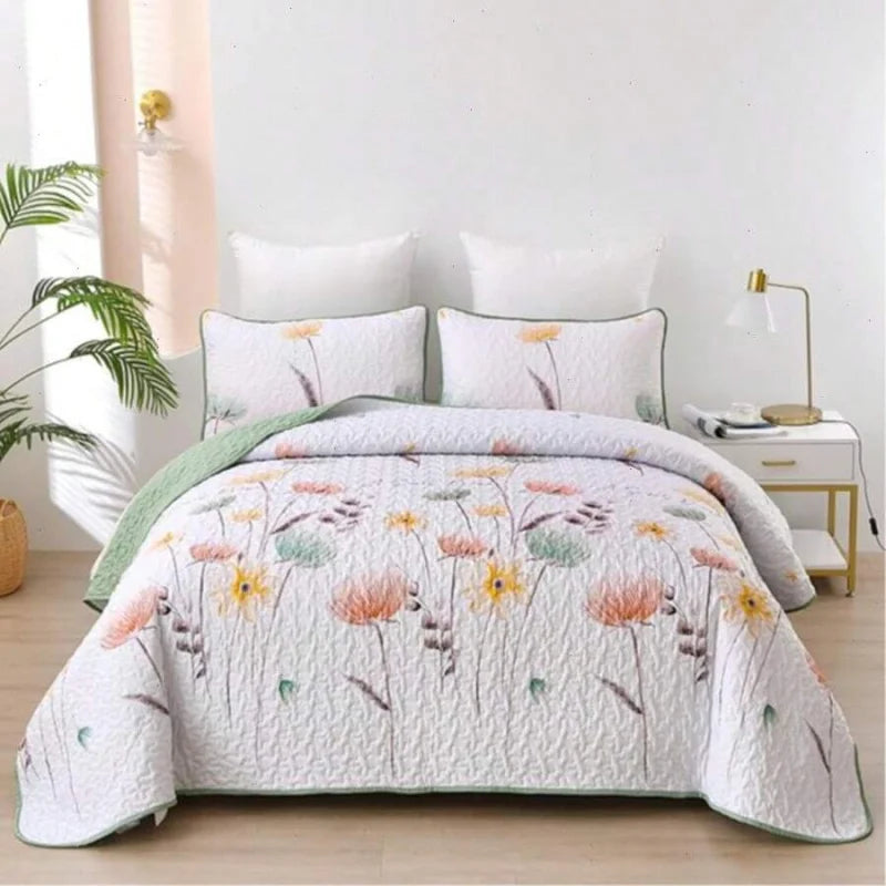 Premium Polyester Cotton Three Piece Quilt Set Cover