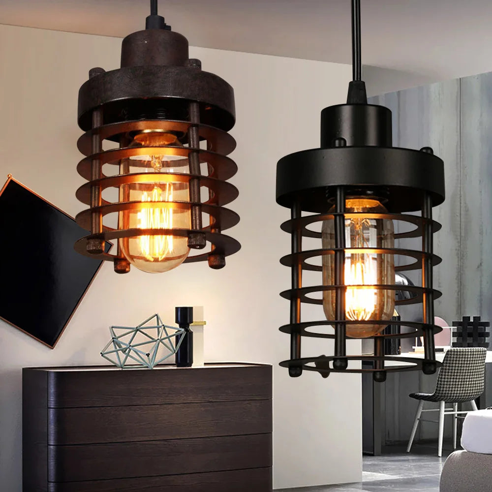 Rustic Industrial Iron Cage Pendant Light Ceiling Lamp