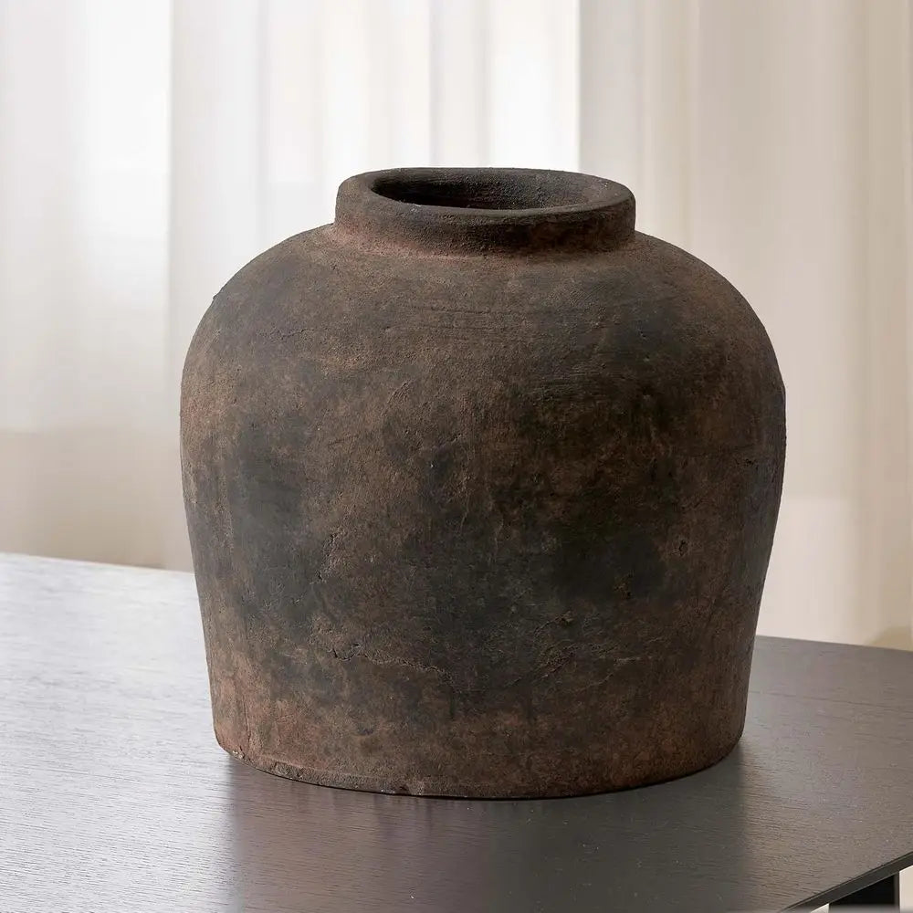 Zen Inspired Ceramic Vase for Rustic Decor and Floral Arrangements