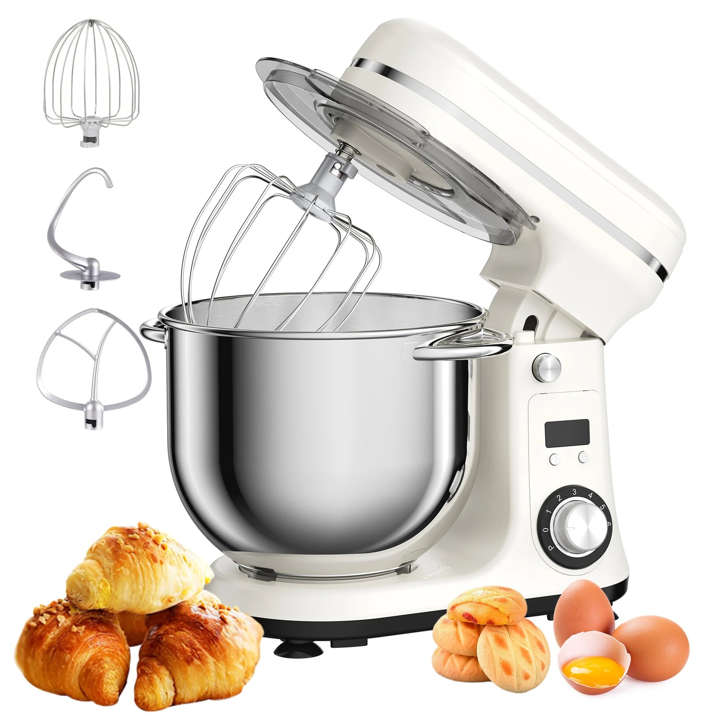 BioloMix 6-Speed Kitchen Stand Mixer With Cream Whisk
