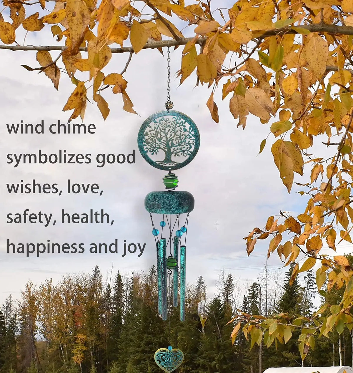 Deep Tone Metal Tree Of Life Outdoor Memorial Wind Chimes