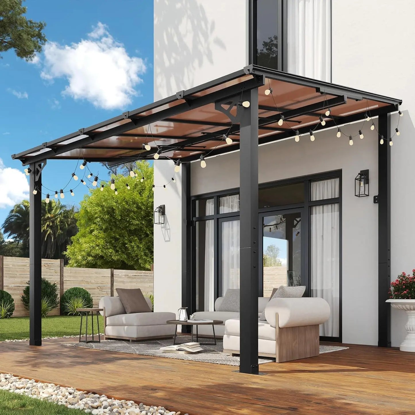 Wall Mounted Gazebo Pergola for Outdoor Patio Awnings Heavy Duty