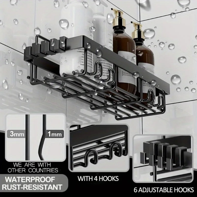 Self Adhesive Shower Caddy Shelf Organizer Rack Wall Mounted