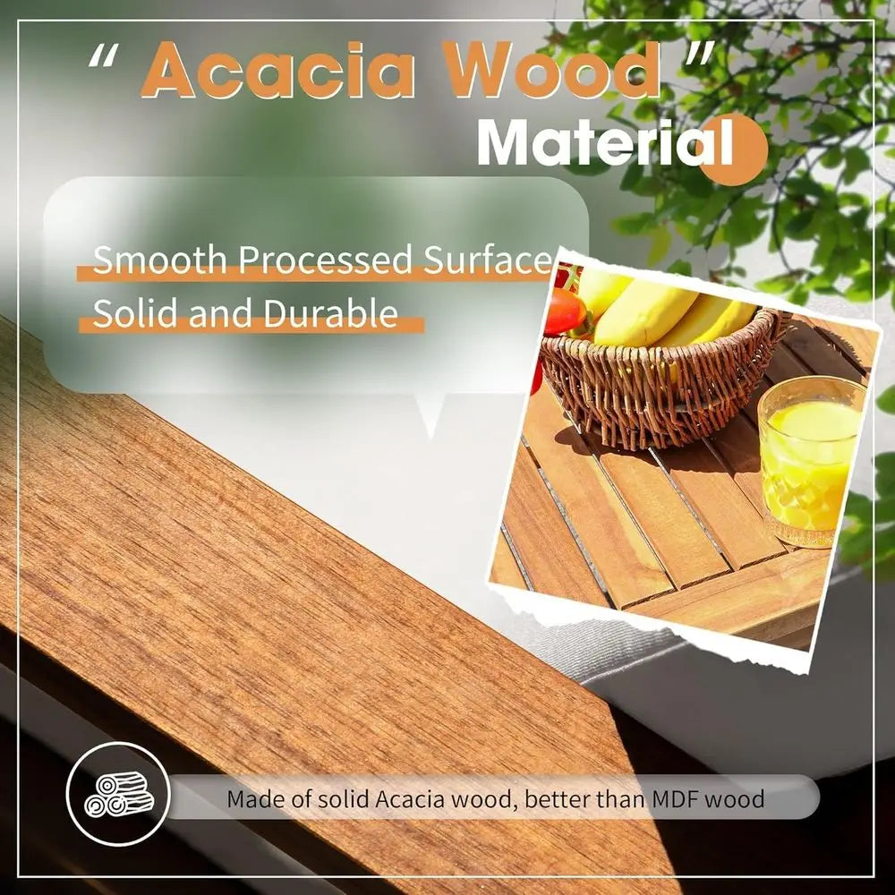 Acacia Wood Outdoor Patio Sofa Set With Table Cushions