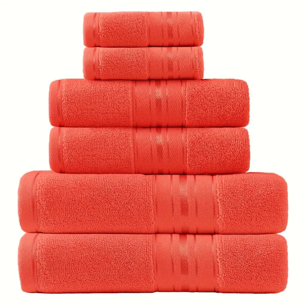 Luxury 6 Piece Turkish Towel Set 600 GSM 100% Cotton Bath Towels