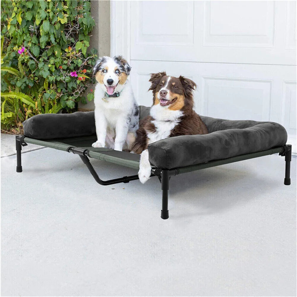 Borwart Elevated Cooling Dog Bed With Removable Cover And Plush Mat