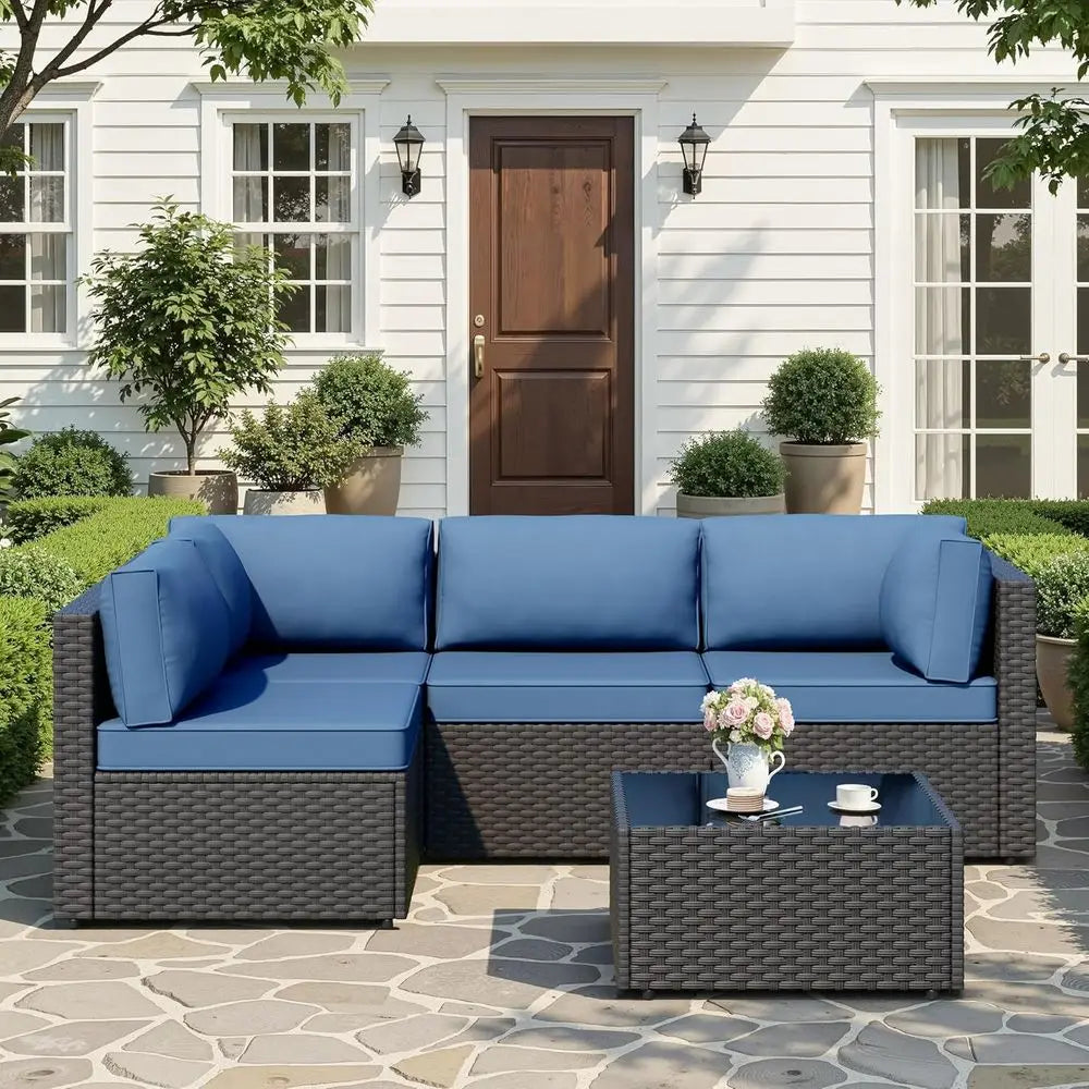 RBXC Outdoor Wicker Patio Furniture Set With Cushions