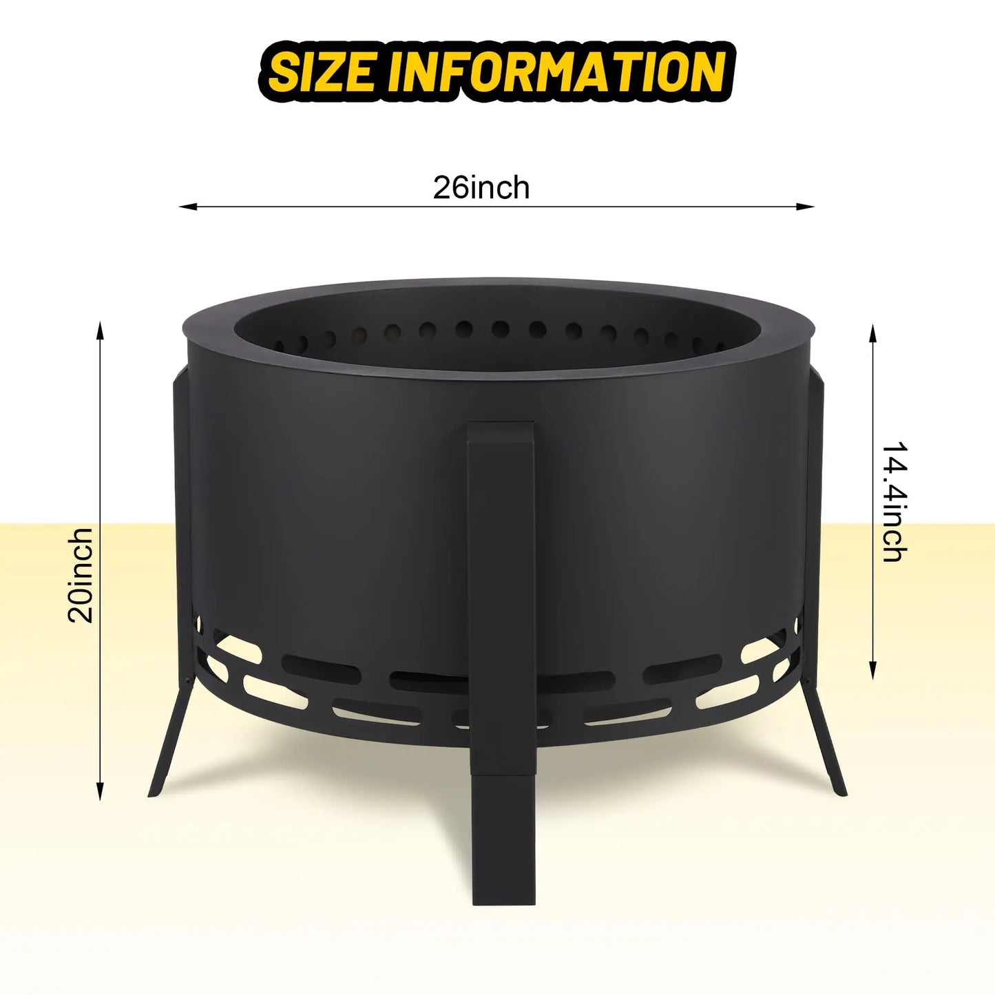 HiMISS Smokeless Fire Pit With Poker Portable Outdoor Bonfire