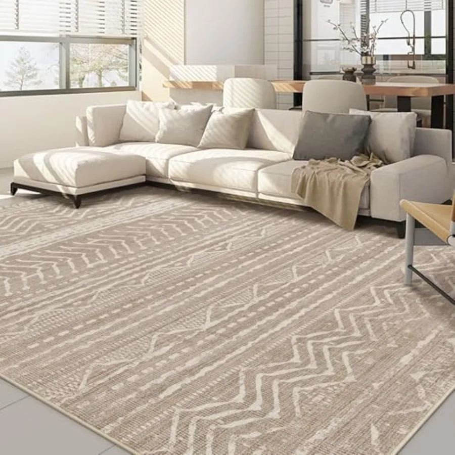 Boho Kilim Style Area Rug Polyester Machine Washable
