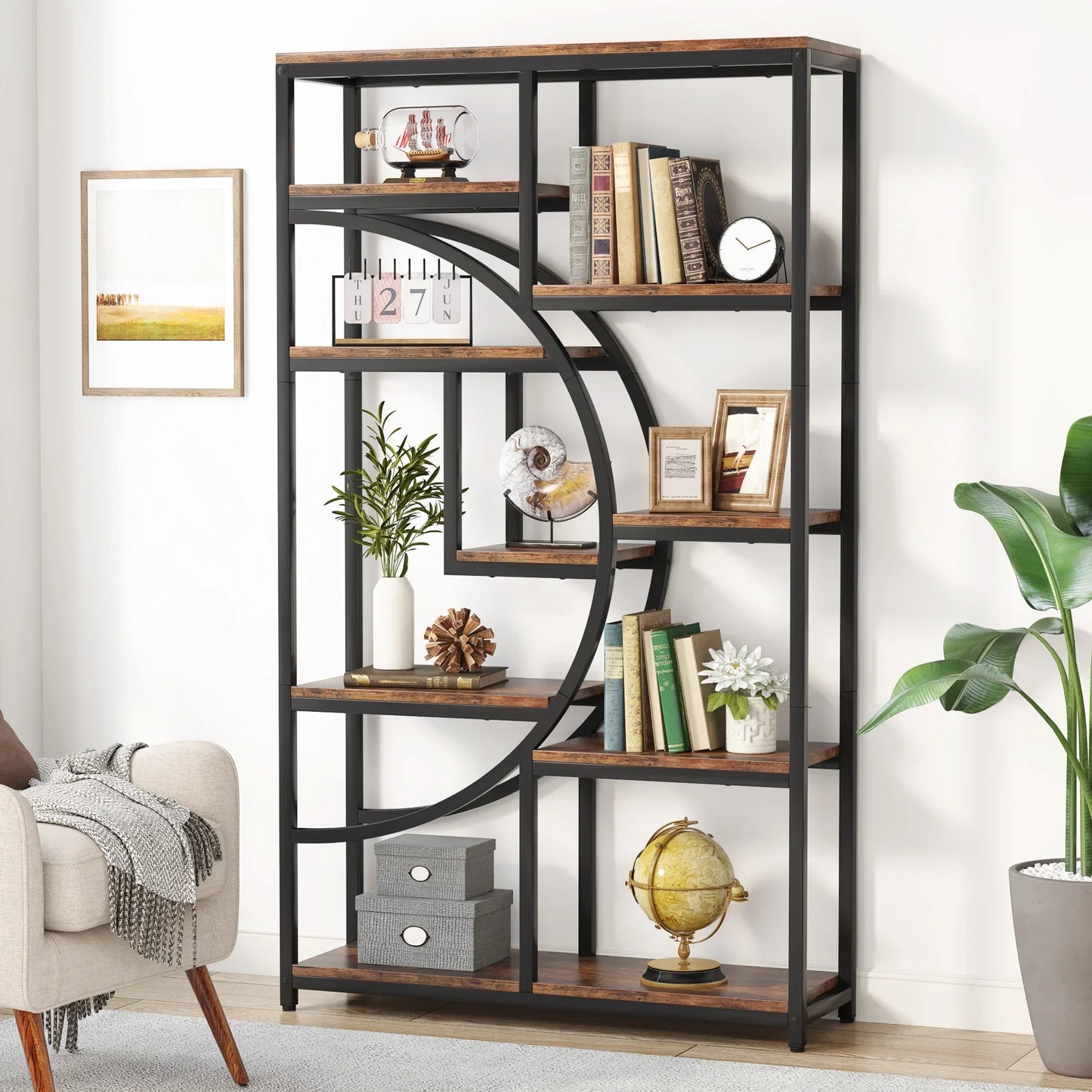 Tribesigns Industrial 5 Tier Freestanding Bookshelf