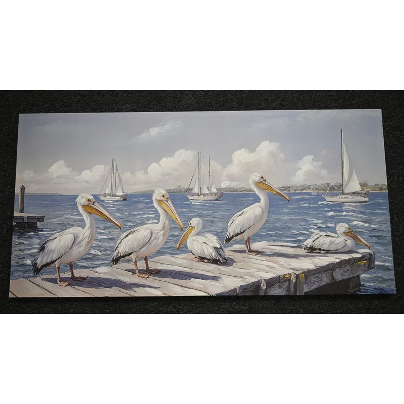 Beach Seagull Seascape Canvas Art Print For Coastal Living Rooms