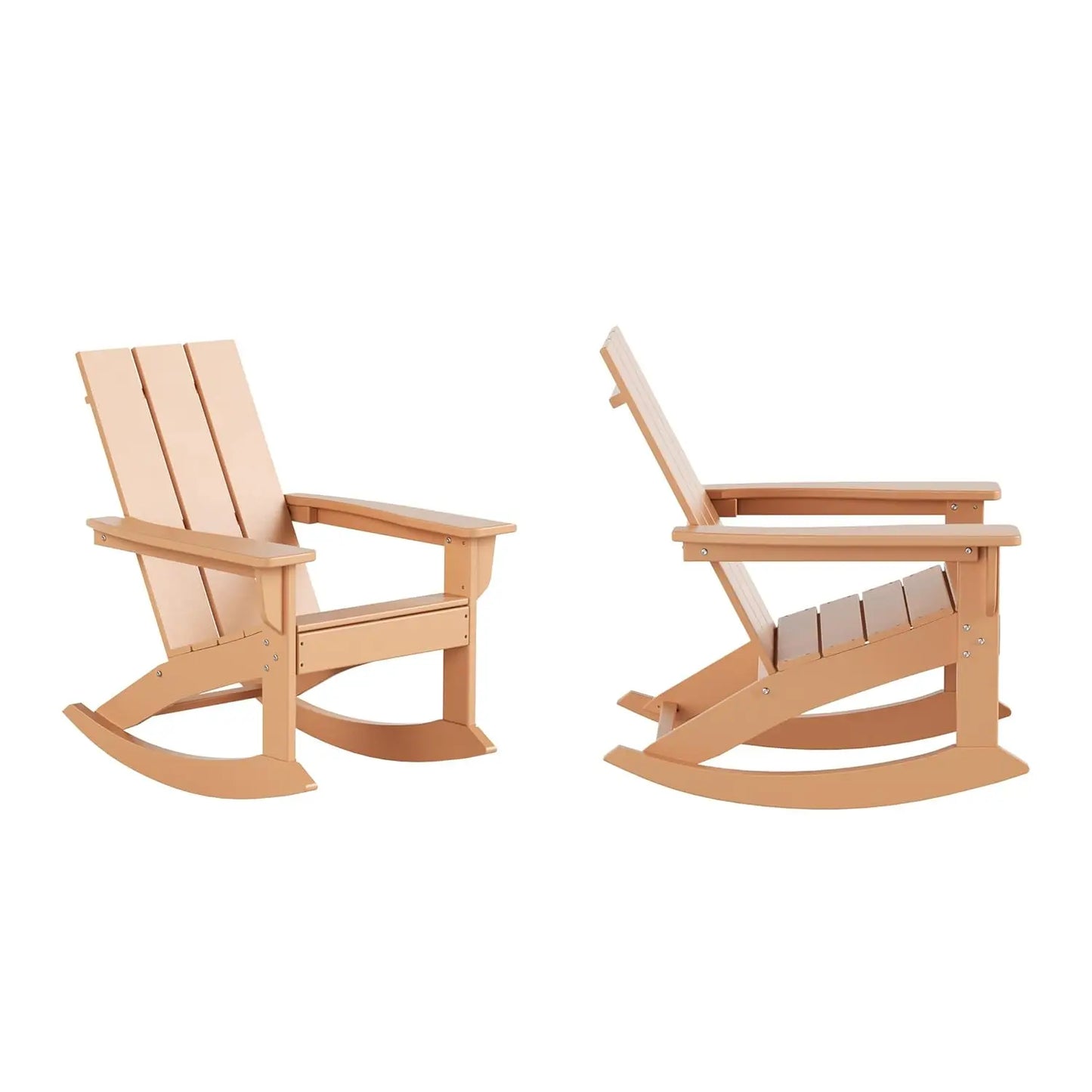 HDPE Modern Rocking Adirondack Chair Set UV Resistant Outdoor Patio