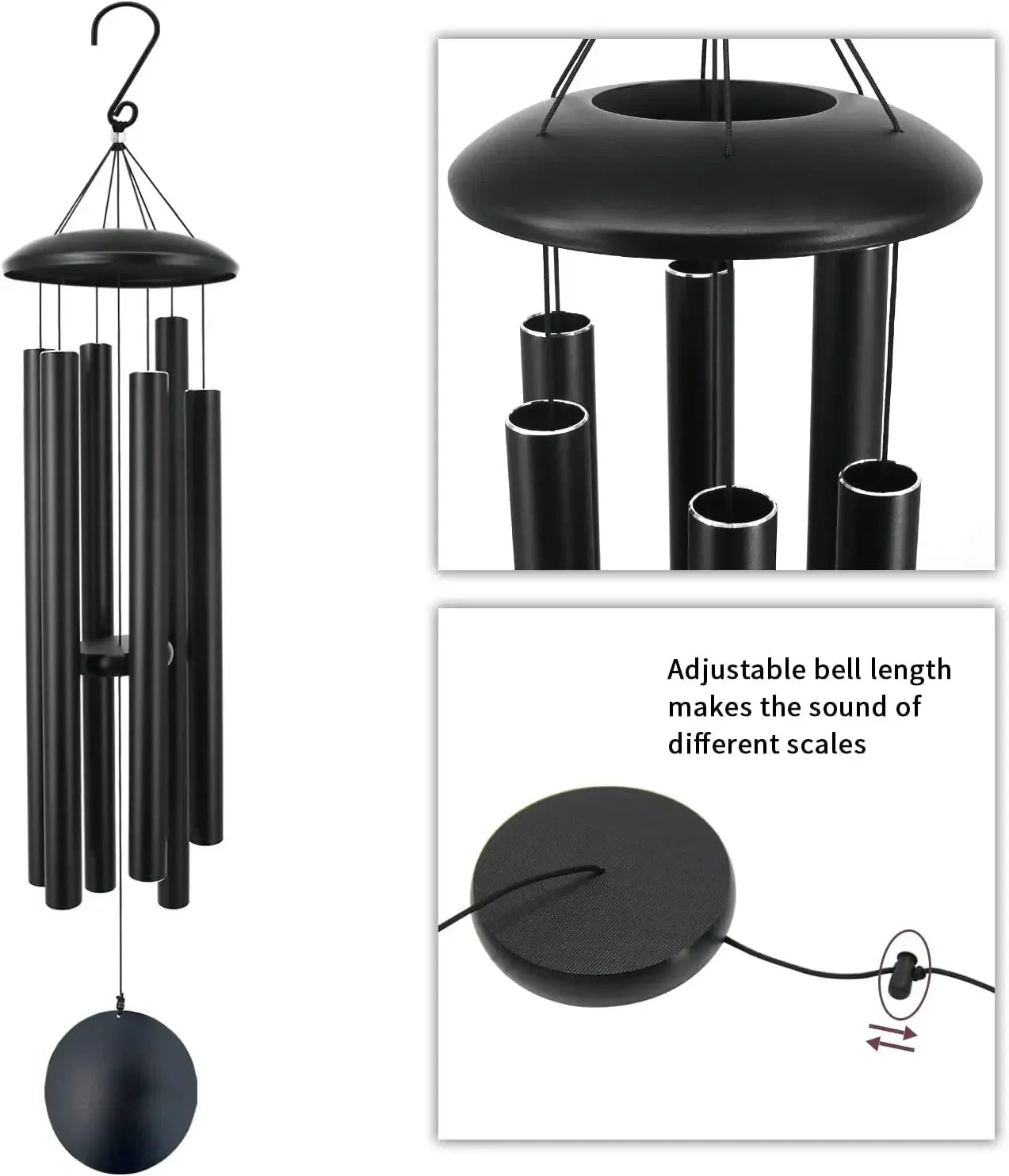 Memorial 45 Inch Deep Tone Wind Chimes With 6 Heavy Tubes For Outdoor Garden