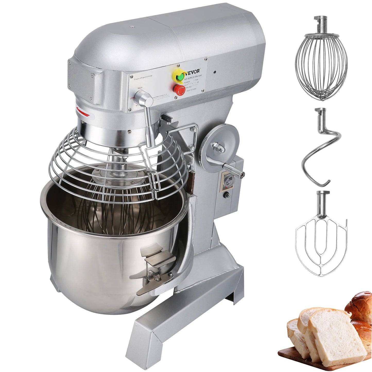 SucceBuy 450W 3 Speed Commercial Food Mixer Heavy Duty Stainless Steel Whisk