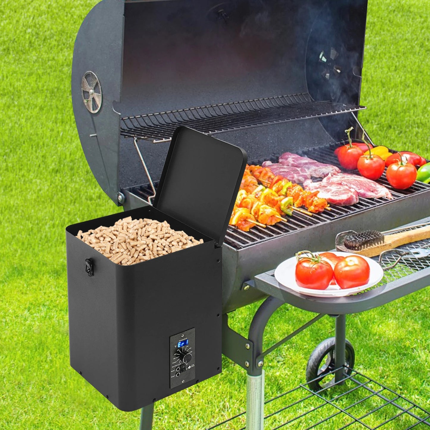 Electric Pellet Smoker Hopper Assembly Kit With Smart Temperature Control