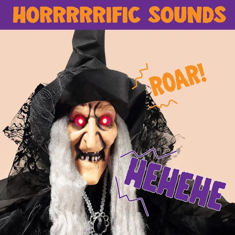 Animated Witch Halloween Outdoor Decoration With Sound Activated Talking