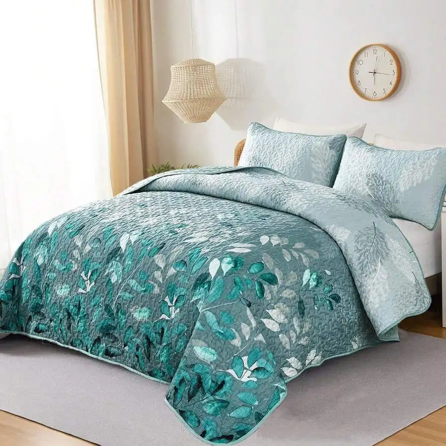 Premium Polyester Cotton Three Piece Quilt Set Cover