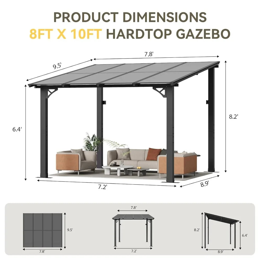 Wall Mounted Gazebo Pergola for Outdoor Patio Awnings Heavy Duty