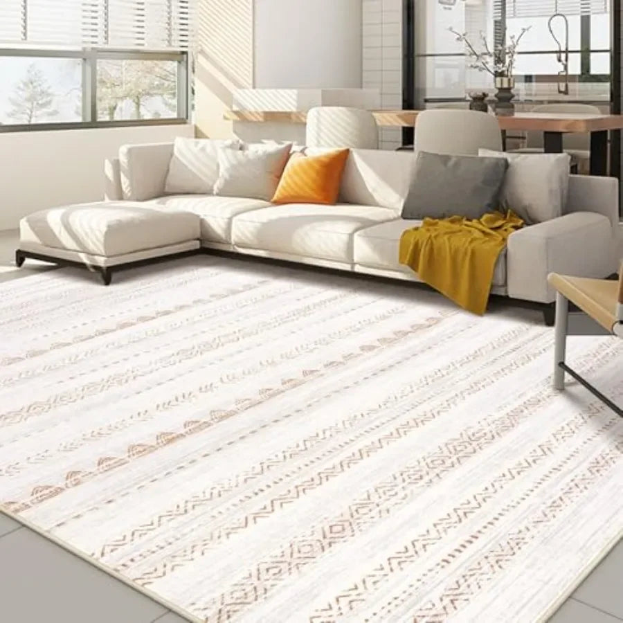 Boho Kilim Style Area Rug Polyester Machine Washable