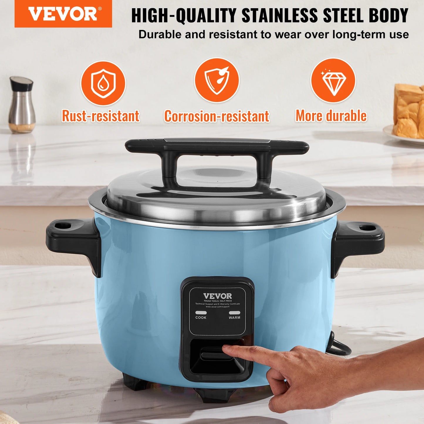 VEVOR Commercial Rice Cooker Aluminium Nonstick Inner Pot 24 Hour Keep Warm