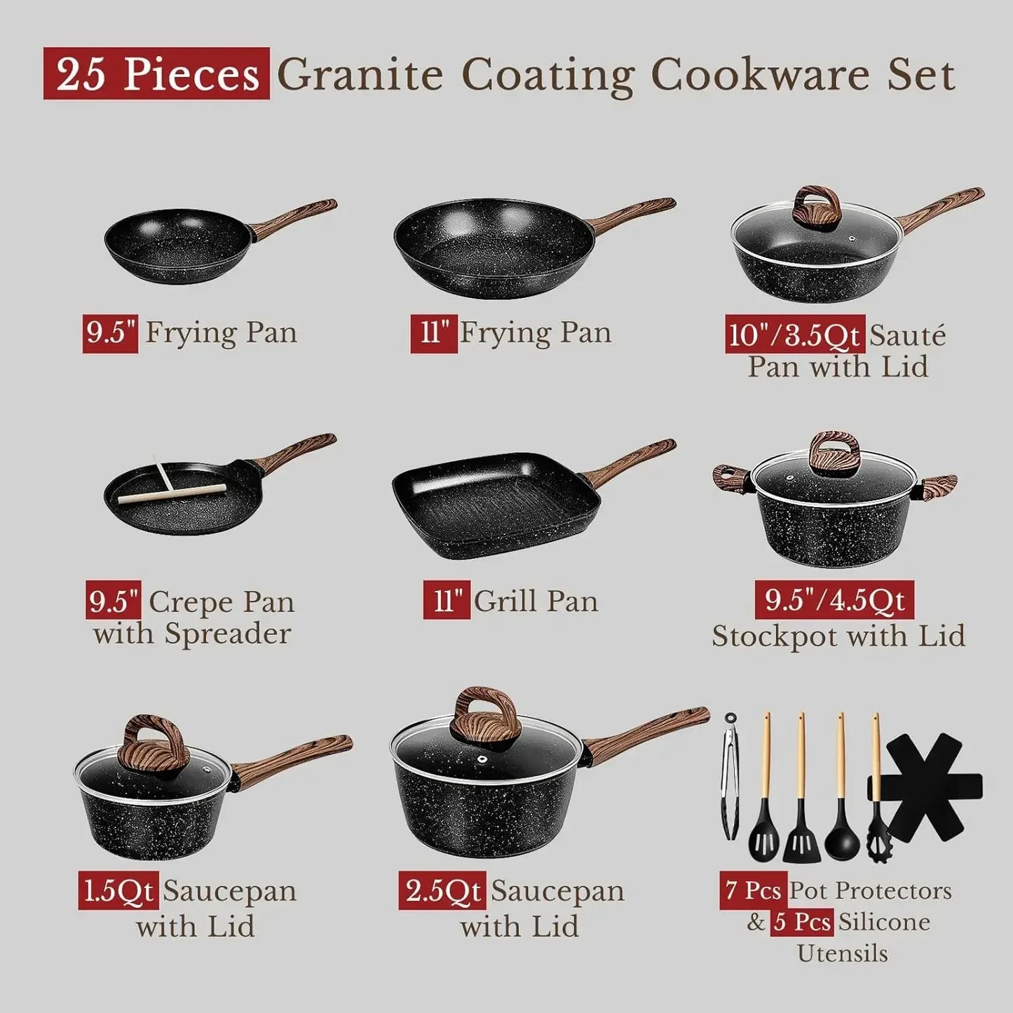 Nonstick Ceramic Pots And Pans Set Induction Compatible Non Toxic
