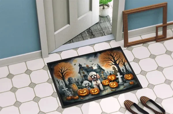 Poodle Spooky Halloween Doormat Non Slip Washable