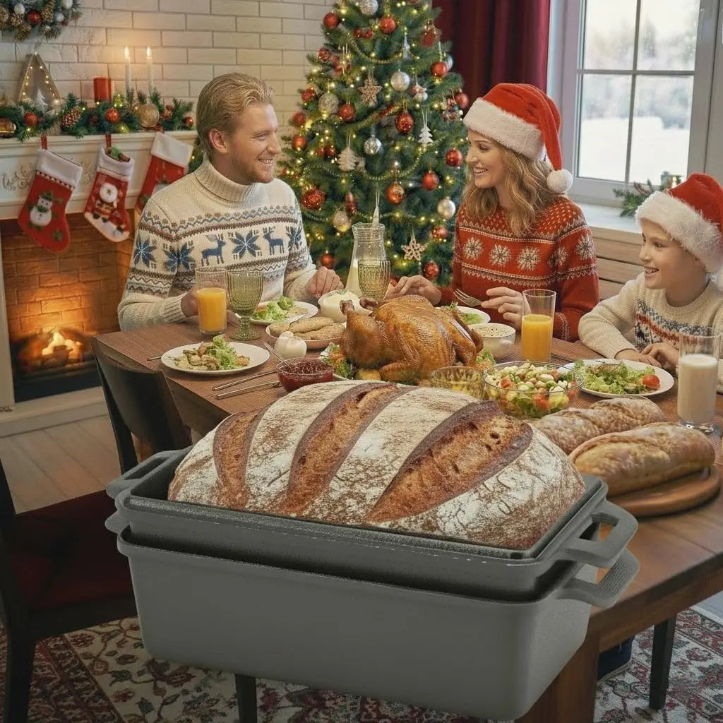 Cast Iron Loaf Pan With Lid For Even Baking