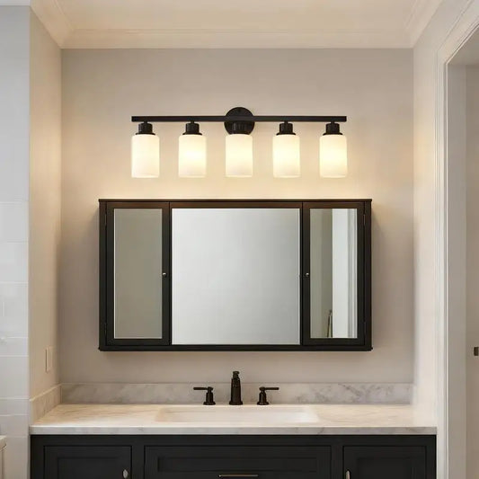 5-Light Wall Sconces With Glass Shades
