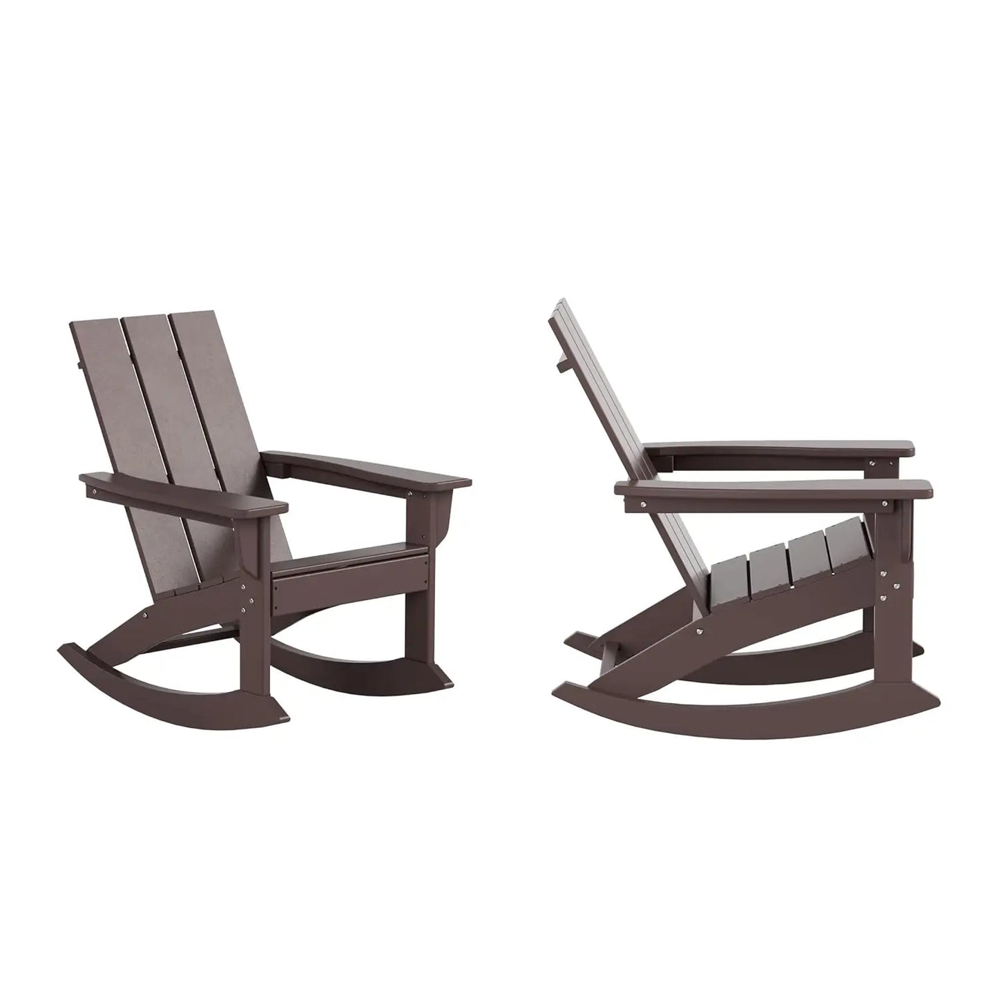HDPE Modern Rocking Adirondack Chair Set UV Resistant Outdoor Patio