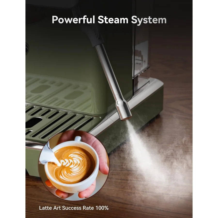 SHXI Retro Espresso Machine With Visible Pressure Gauge